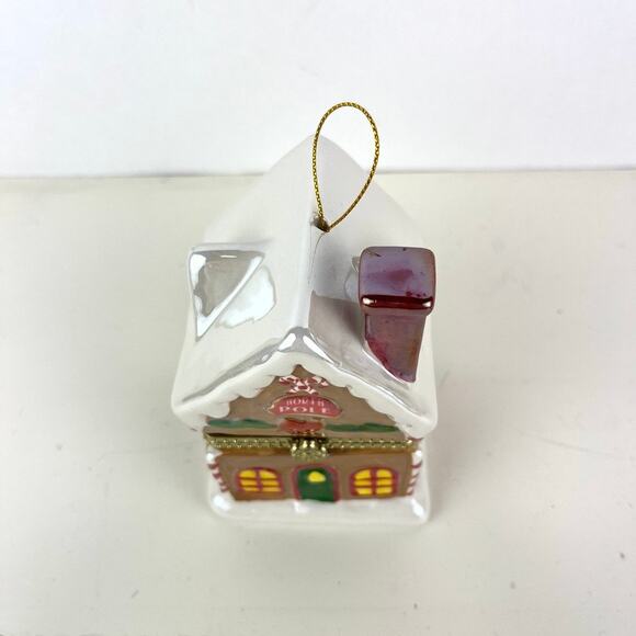 Mr Christmas Ceramic North Pole House Music Box Ornament - Picture 2 of 7